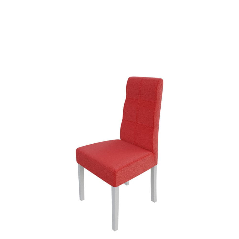 Veneti Jedálenská stolička MOVILE 37 - biela / červená ekokoža